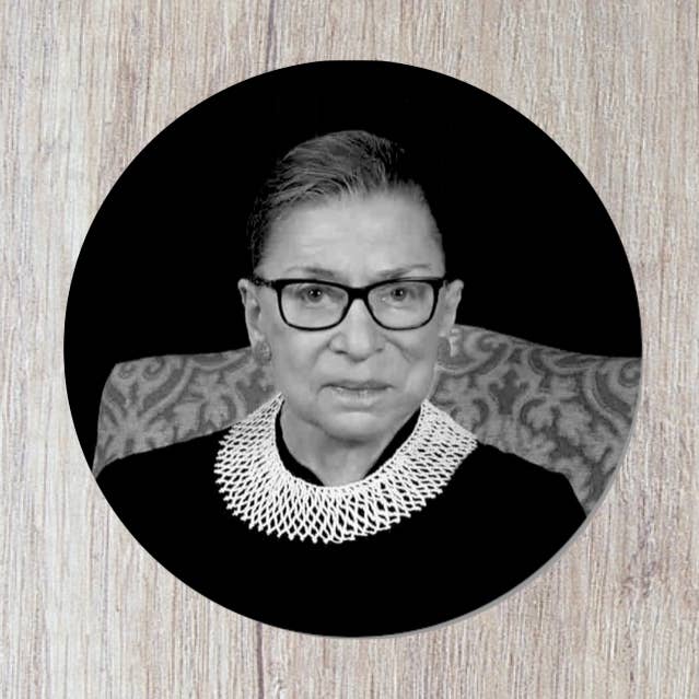Ruth Bader Ginsburg - button for wholesale by Momokin