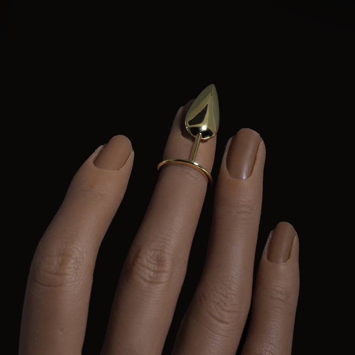 Kink Fingertip-Ring – 18 Karat Vergoldet für den Großhandel von Yizon Jewellery