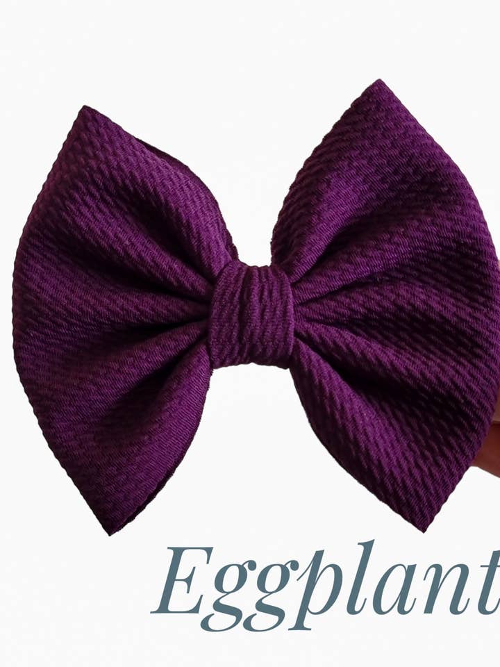 Savannah Bow-Eggplant for wholesale by Dainty Delights Creations