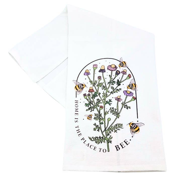Home Is The Best Place To Bee Tea Towels Spring 2025 for wholesale by Driftless Studios