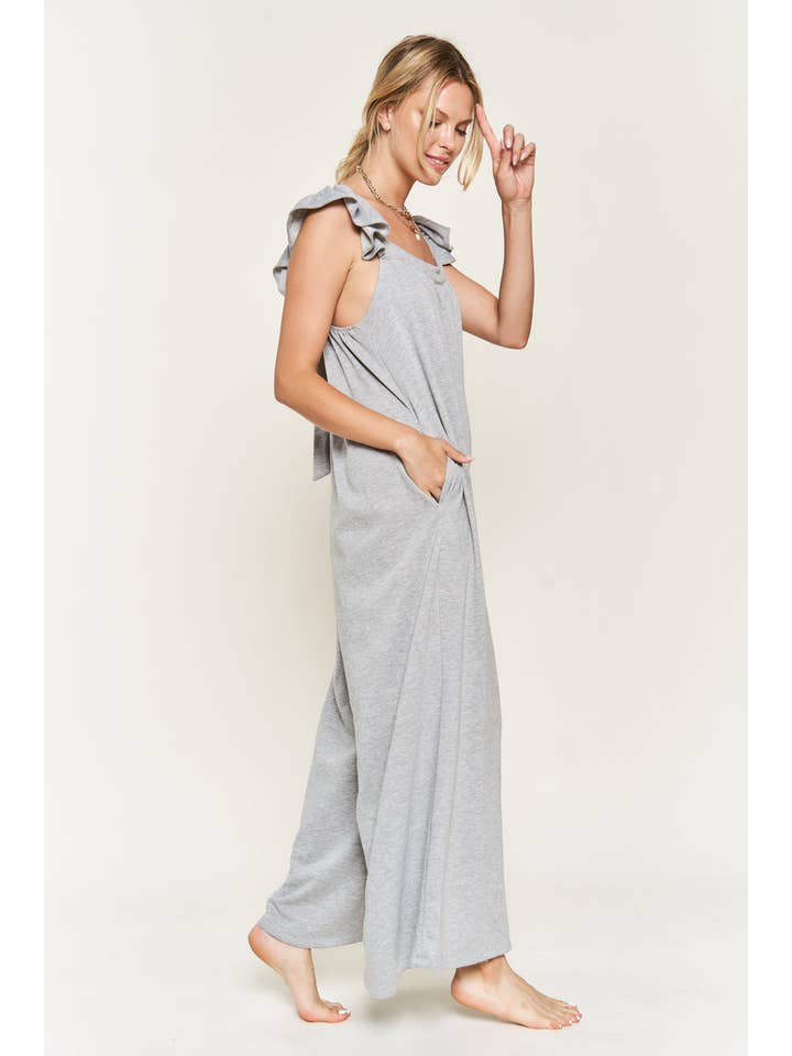 JADE BY JANE - Wholesale Jumpsuit - Women's - Ruffle Knit Maxi Jumpsuit KRJ8050-120