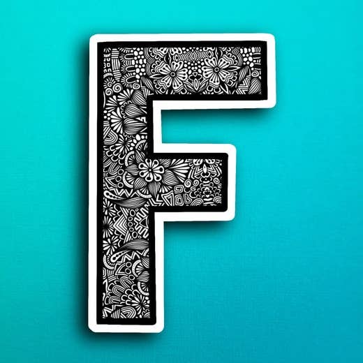 Small Block Letter F (WATERPROOF) for wholesale by Zenspire Designs