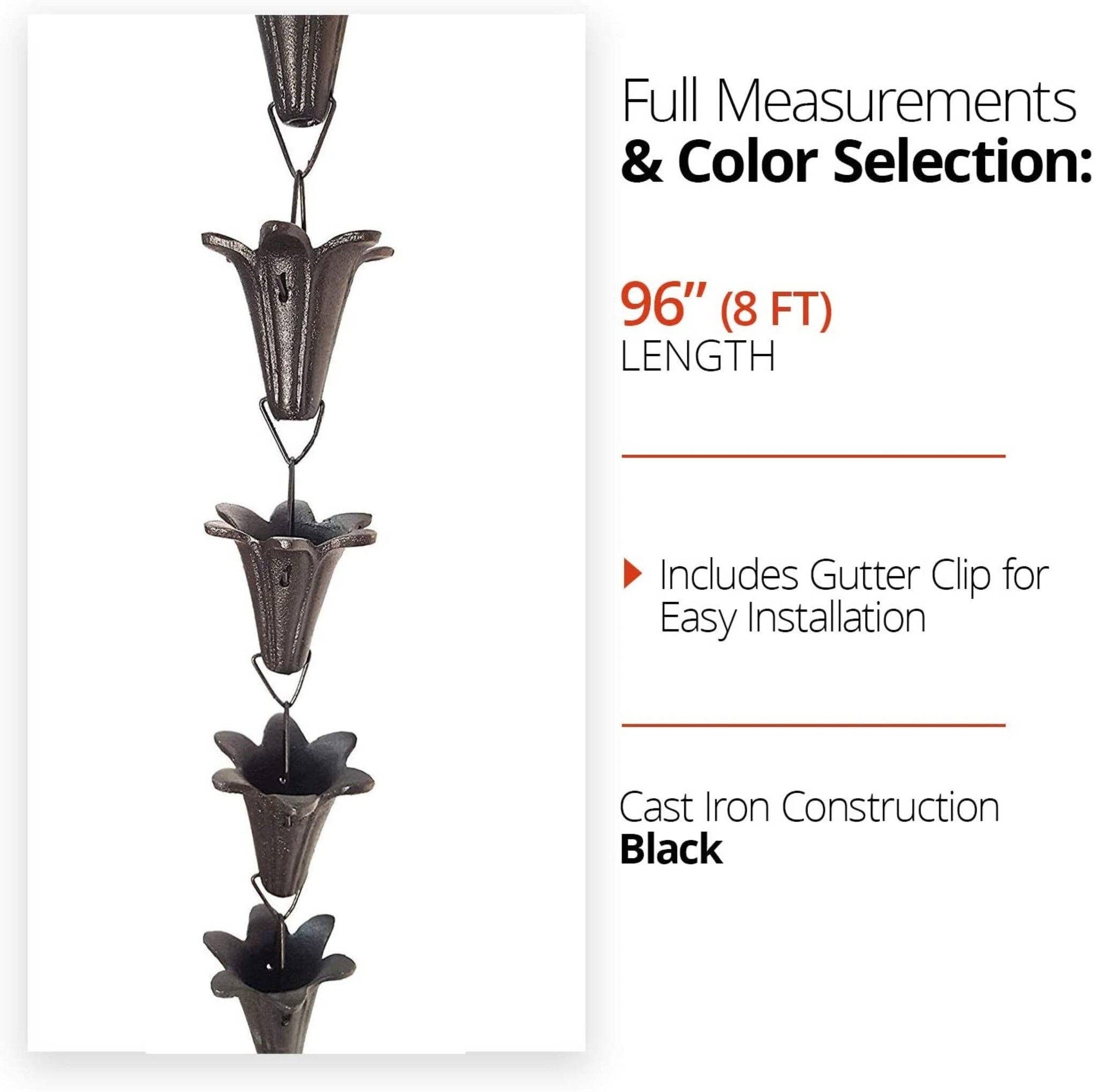 NACH - Vente Outil de jardinage - Chaîne de pluie en fonte Lily1