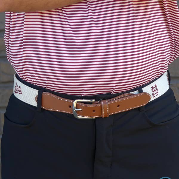 Roostas – Cinto - Unissexo por atacado – Cinto de Agulha Cinzento do Estado do Mississippi2