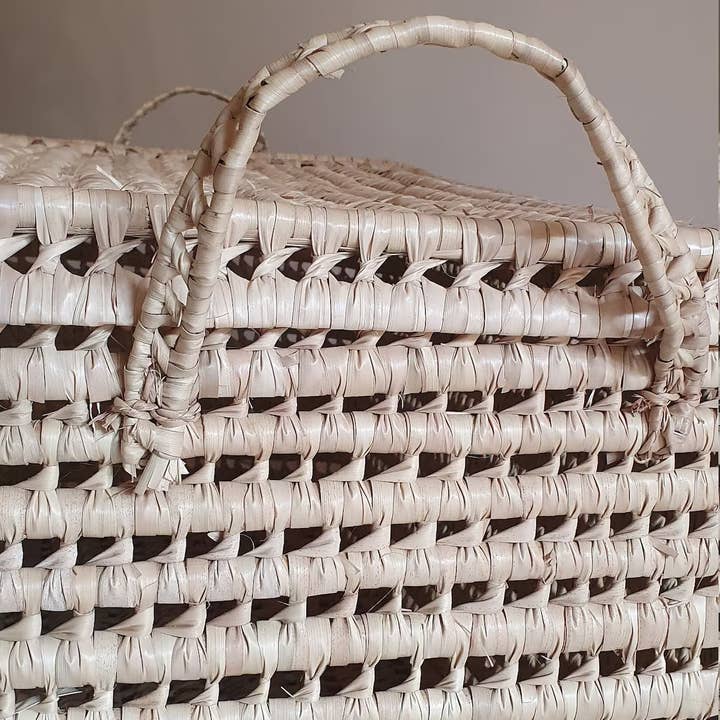 Melecraft - Wholesale Storage Bin - Wicker Storage Trunk -Palm Leaf Storage Chest Storage Basket3