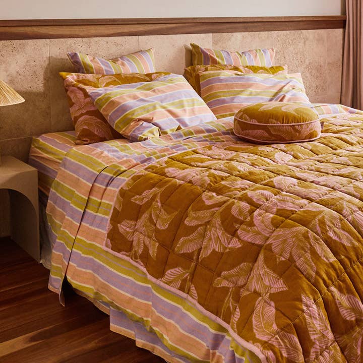 Mosey Me - Wholesale Throw Blanket - Meridian Gold Quilted Throw