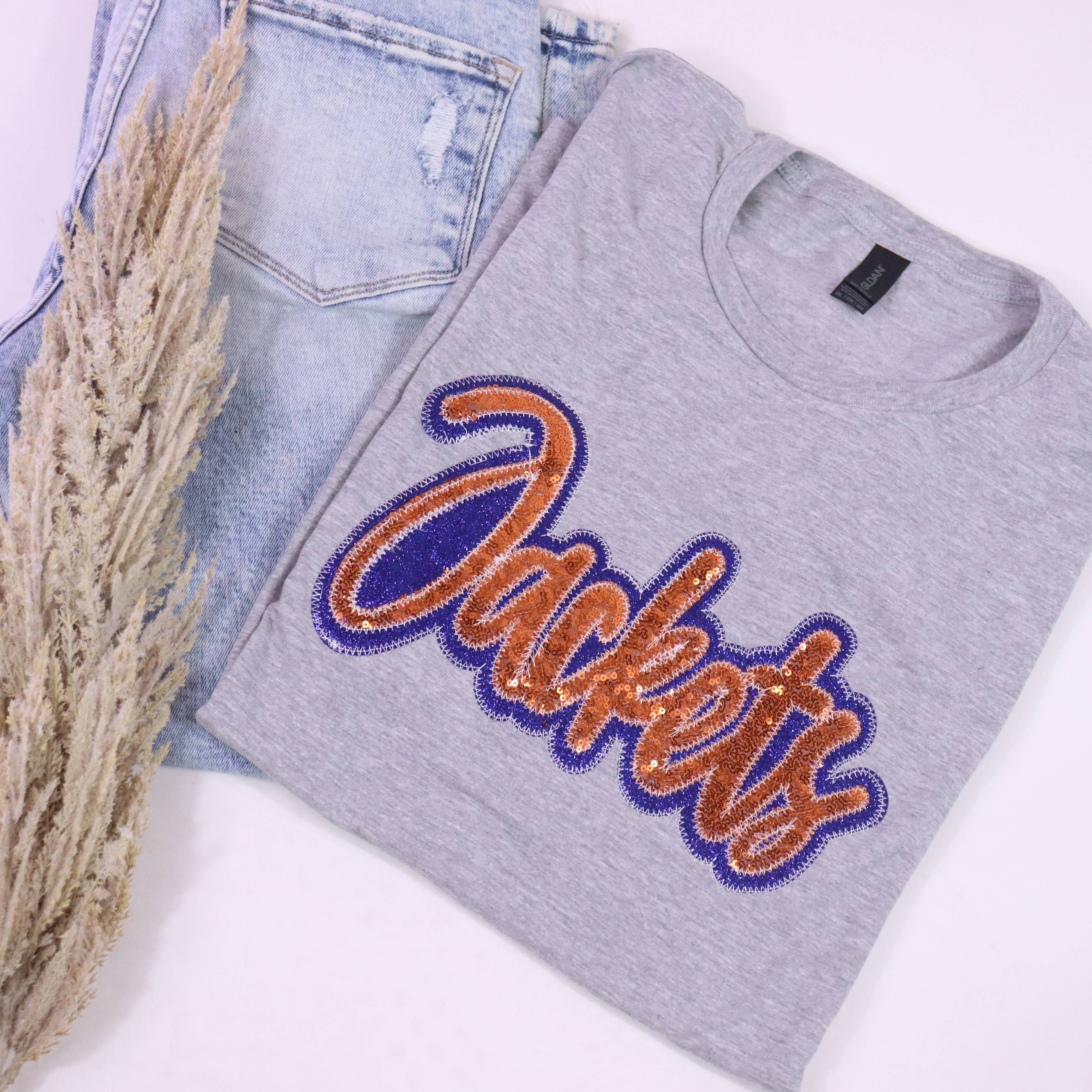 Shop Southern Belle - Wholesale T-Shirt - Women's - Game Day Custom School Spirit Wear Real Sequins Short Sleeve10