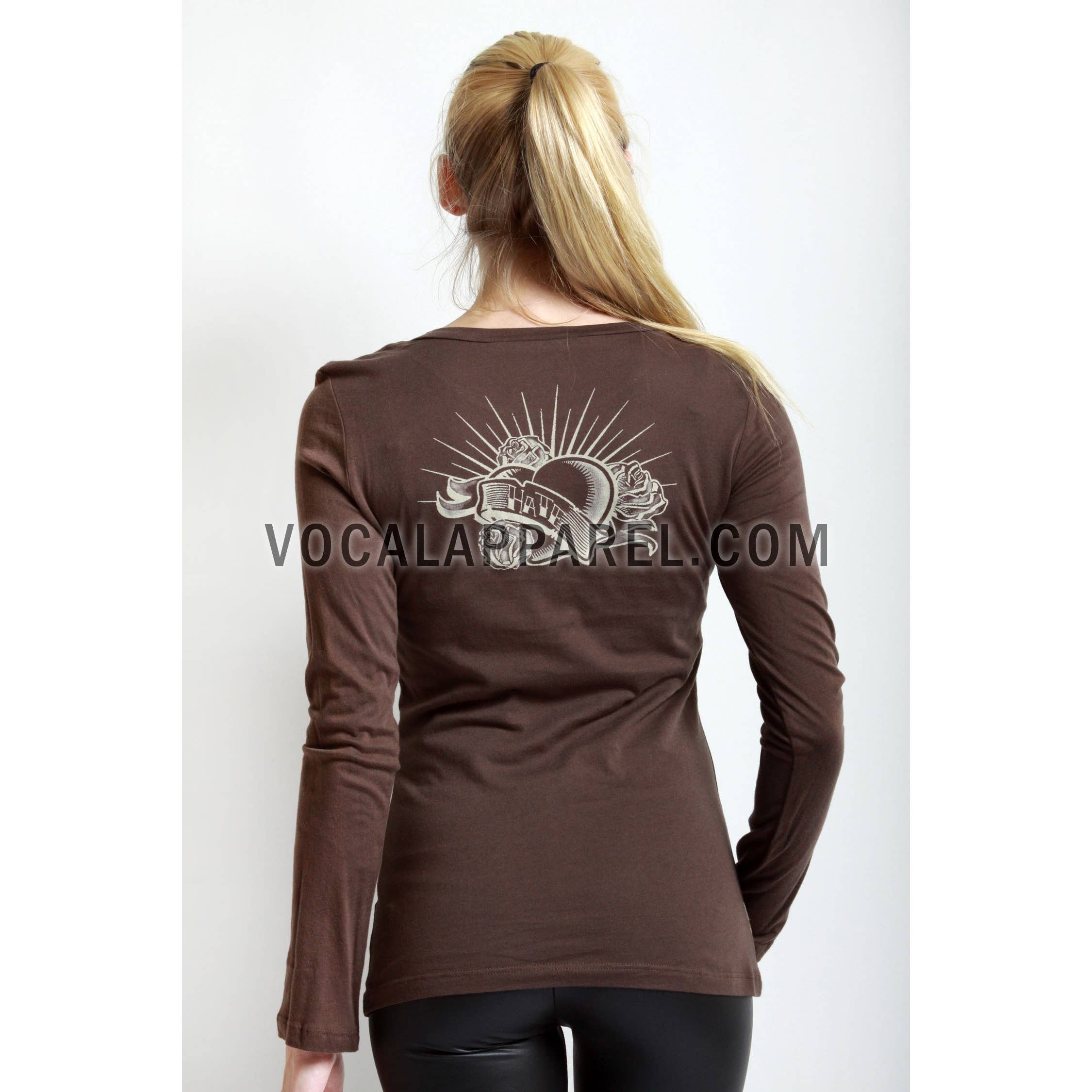 VOCAL - Wholesale Blouse - Women's - PRINTED RHINESTONE LONG SLEEVE KNIT TOP1
