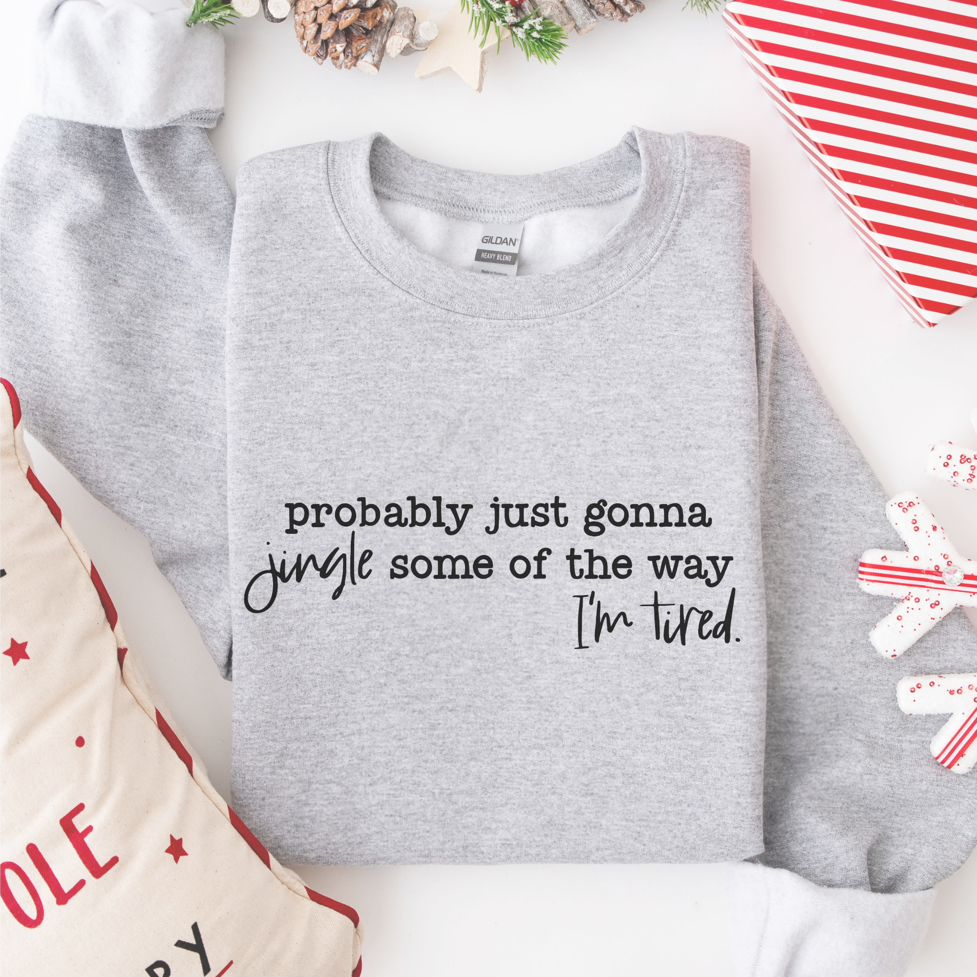 Trendznmore - Modern Graphic Apparel - Vente Sweat-shirt à imprimés – femme - Sweat-shirt de Noël drôle "Jingle Some of the Way"2