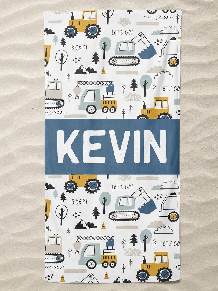 All the Tractors Custom Beach Towel (BTOWEL1005) for wholesale by Hustle+Heart