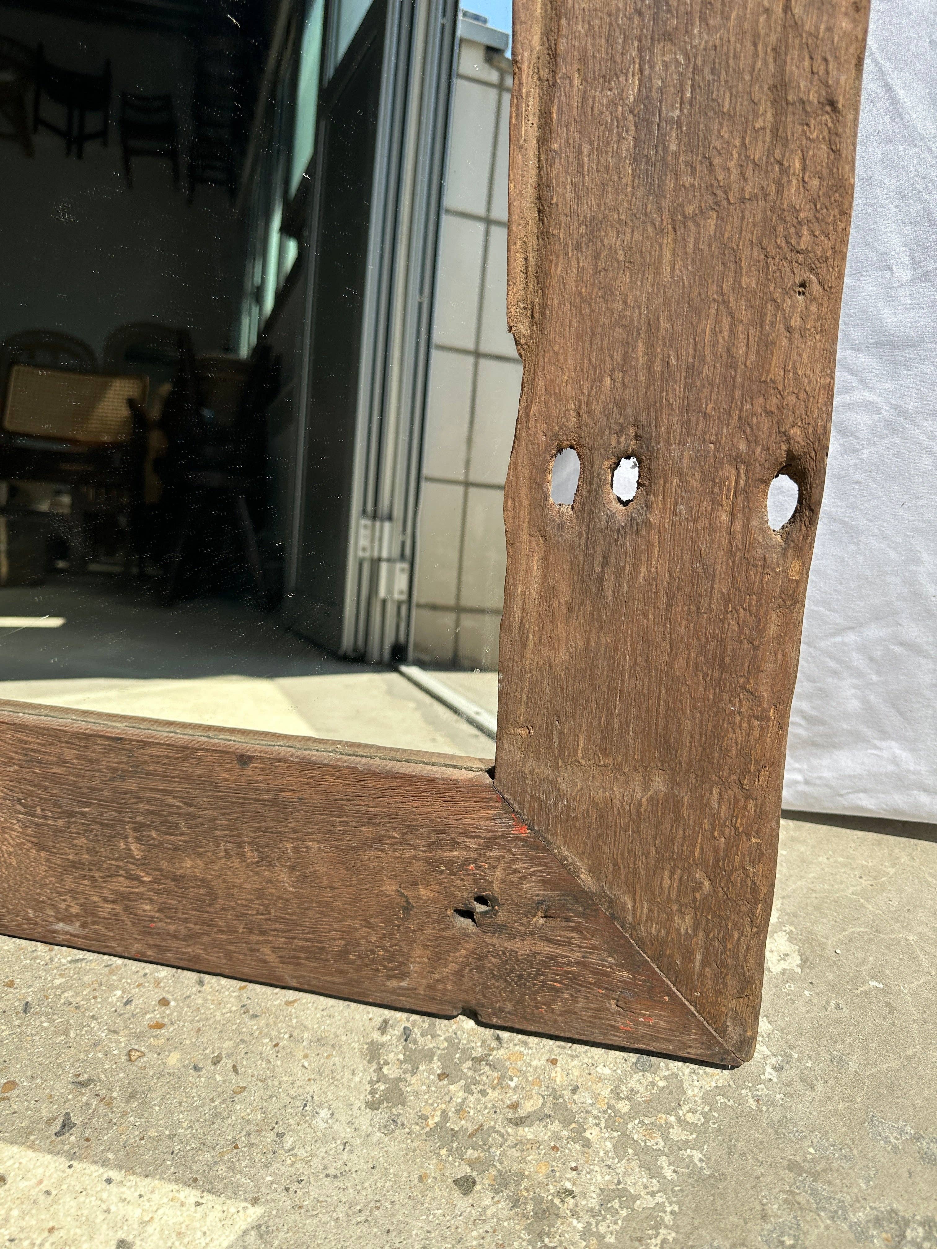 Office Objets - Wholesale Wall Mirror - Mirror with exotic brutalist old iron wood frame H:139cm58