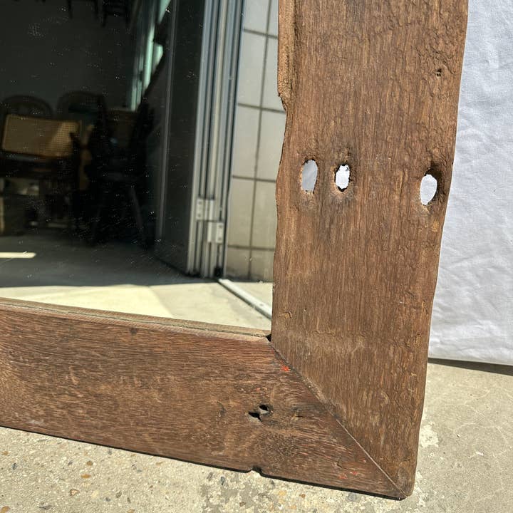 Office Objets - Wholesale Wall Mirror - Mirror with exotic brutalist old iron wood frame H:139cm58