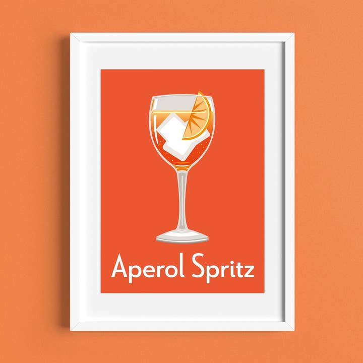APEROL SPRITZ COCKTAIL Print for wholesale by Rebecca Pymar