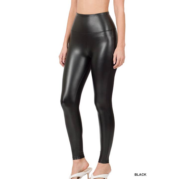 HIGH RISE FAUX LEATHER LEGGINGS for wholesale by Apolline