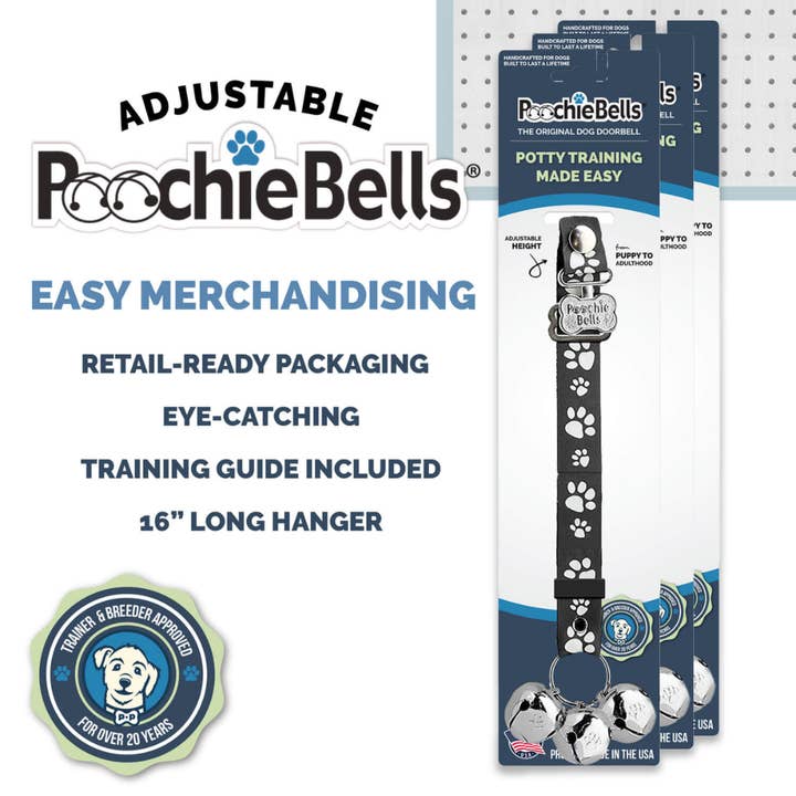 Poochie-Pets - Wholesale Pet Cleaning Supplies - PoochieBells® Adjustable Dog Doorbells - NEW!