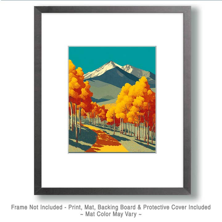 Mowbi - Wholesale Art Print - Aspen Mountain Path Nature Art Print - 8"x10" Artwork for 11"x14" Frame1