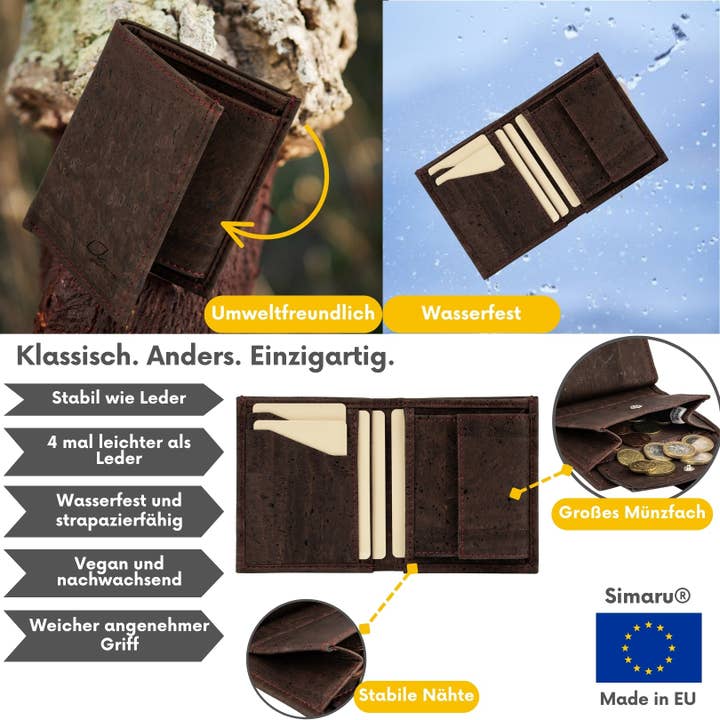 Simaru - Wholesale Portemonnee - Heren - Levi-portemonnee van kurk