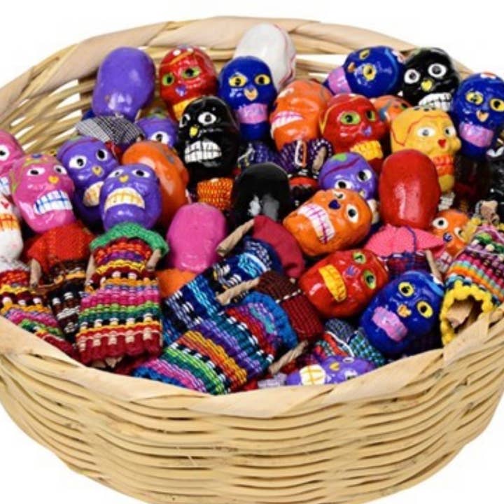 Sugar Skull Worry Doll (Day of the Dead) for wholesale by Wanderlust Global