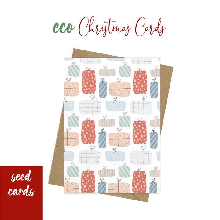Plantable Christmas Cards -Presents Pattern for wholesale by Myeco