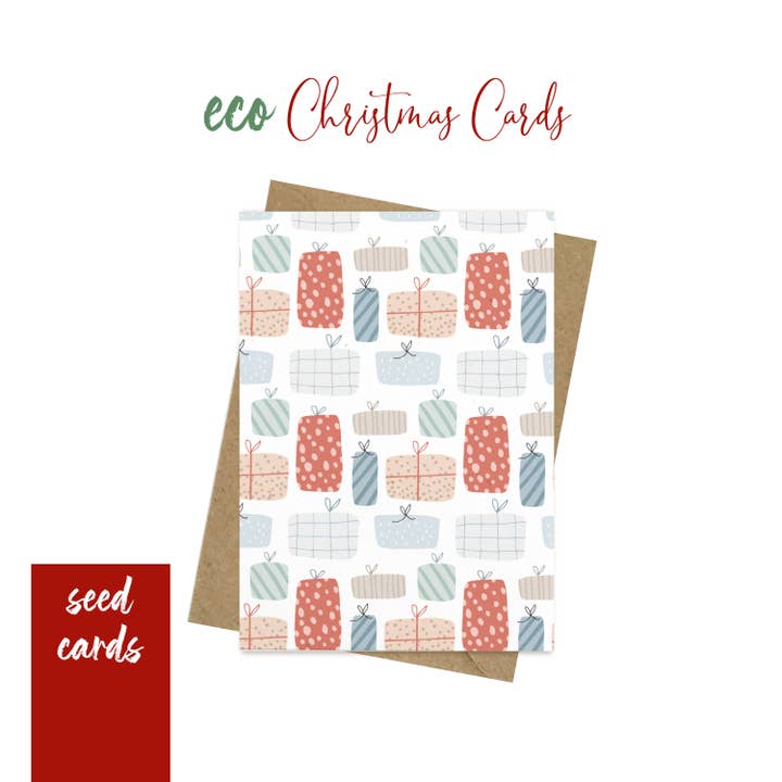 Plantable Christmas Cards -Presents Pattern for wholesale by Myeco