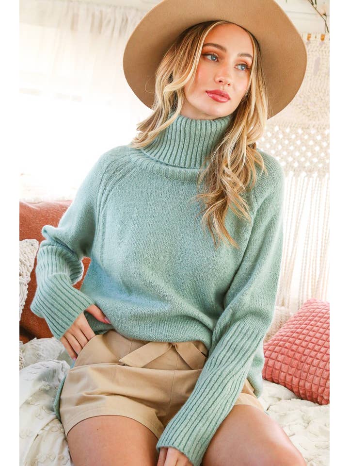 Vine & Love - Wholesale Knit Sweater - Women's - Perfectly Soft Turtle Neck Solid Knitted Sweater VT31723-15