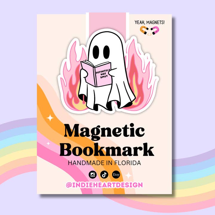 Valentine Ghost Reader Magnetic Bookmark for wholesale by Indie Heart Studio