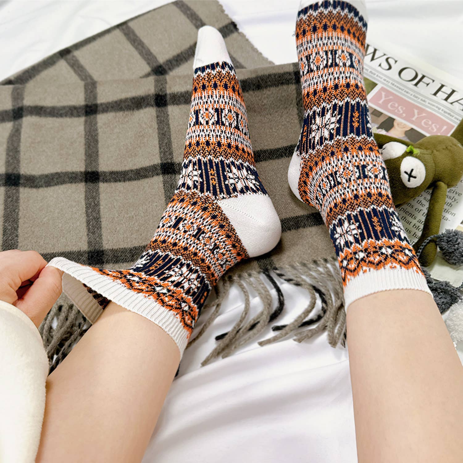 7DAYSSOCKS - Wholesale Socks - Women's - Women's Crew Winter Nordic Jacquard 3 Socks11