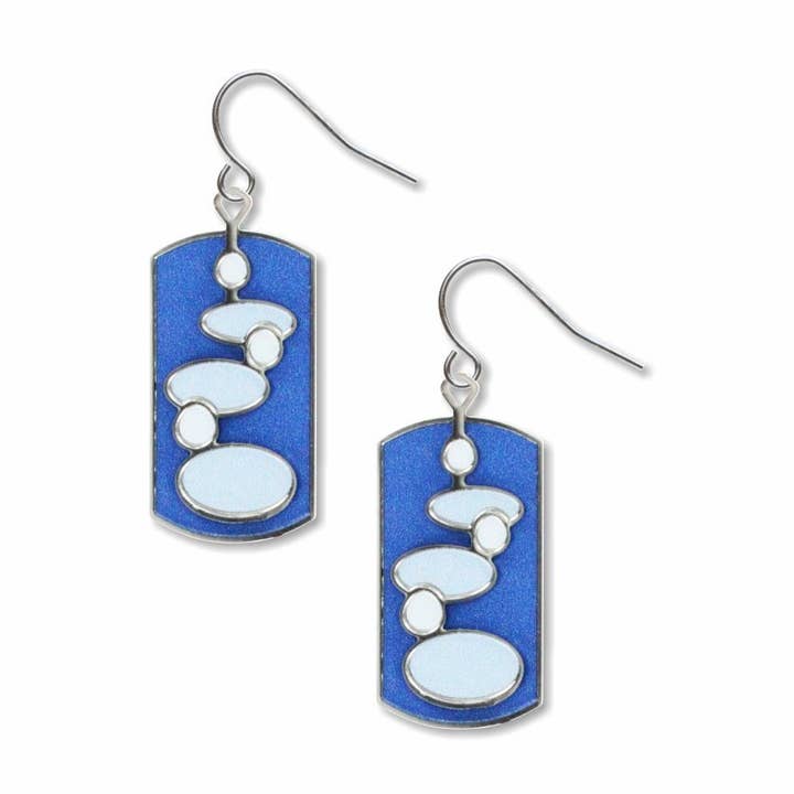 Abstract Water Lilies Earrings, MADE in USA for wholesale by David Howell and Company