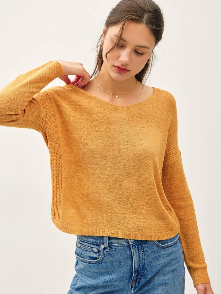 Be Cool - Wholesale Knit Sweater - Women's - BREEZY V-NECK CASUAL SWEATER