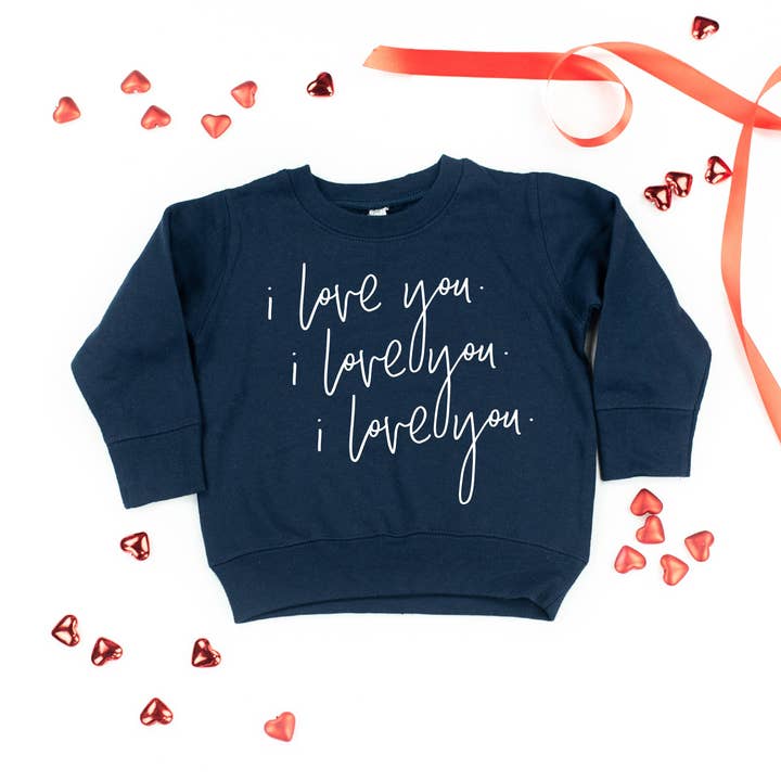 Ti amo x3 - Maglione per bambini per la vendita all'ingrosso da parte di Little Mama Shirt Shop