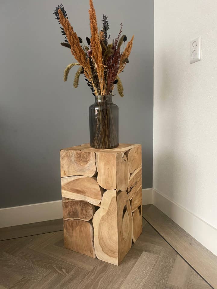 Teak wood - Side table - plant pot - 30x30x50cm for wholesale by Product Import Holland