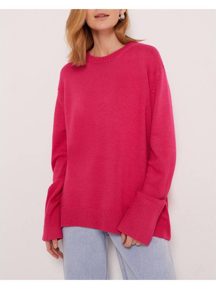 Rosa Clothing - Wholesale Knit Sweater - Women's - Multi colored pullover loose knit sweater