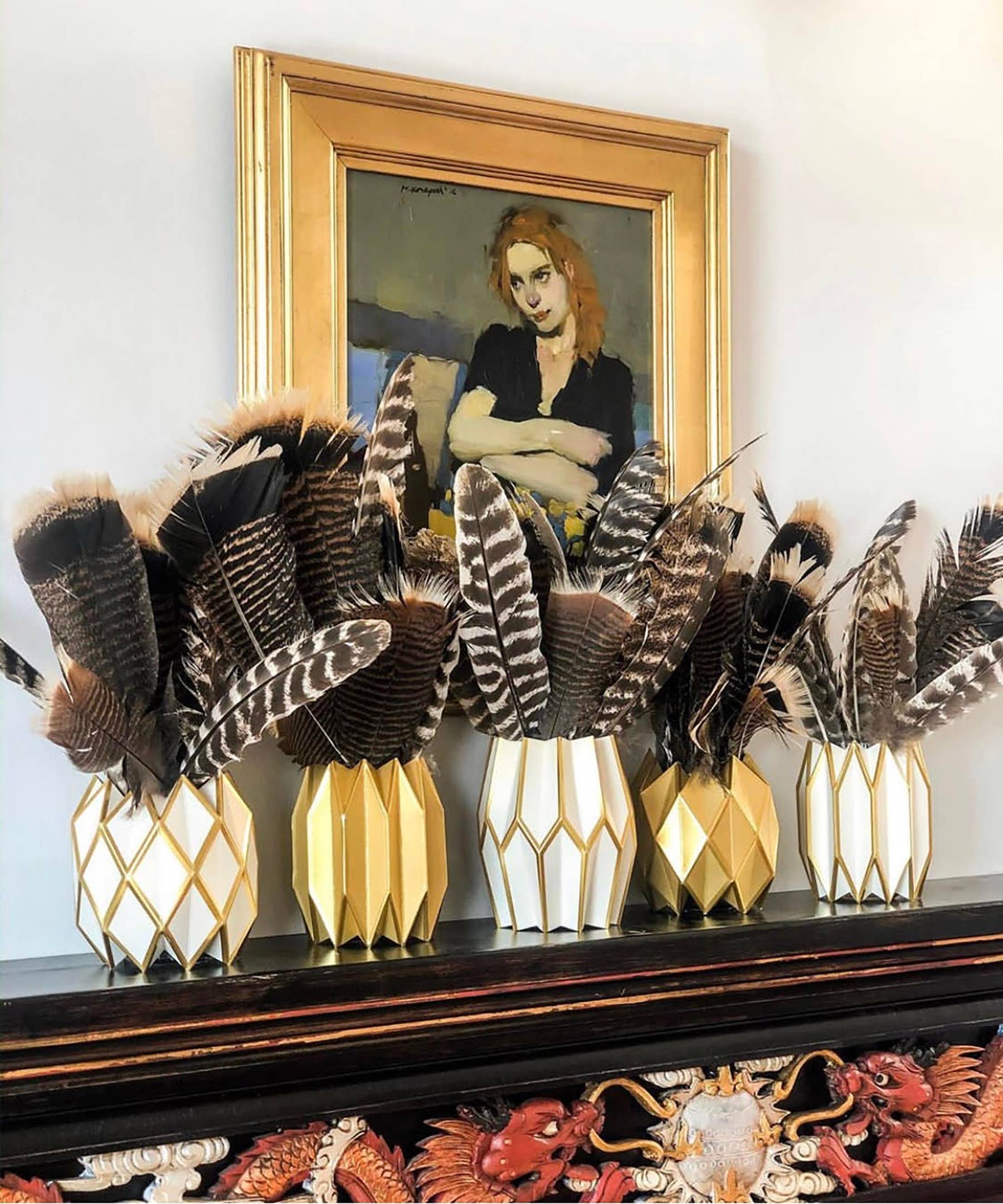 Lucy Grymes Designs - Wholesale Vase - Gold Pearl Paper Vase Wraps | Set of 35