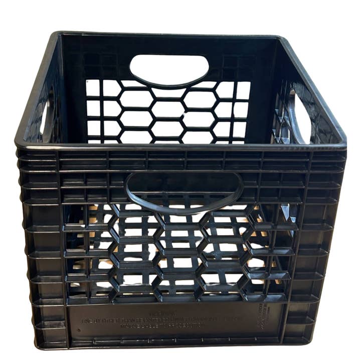 FLI Products - Wholesale Storage Bin - CrateMate Heavy-Duty 24QT 18.75" x 13" x 11" Black Milk Crate for Storage, Organization & DIY | Perfect for Home, Camping, Worksite, & More - USA Made, Stackable, Durable