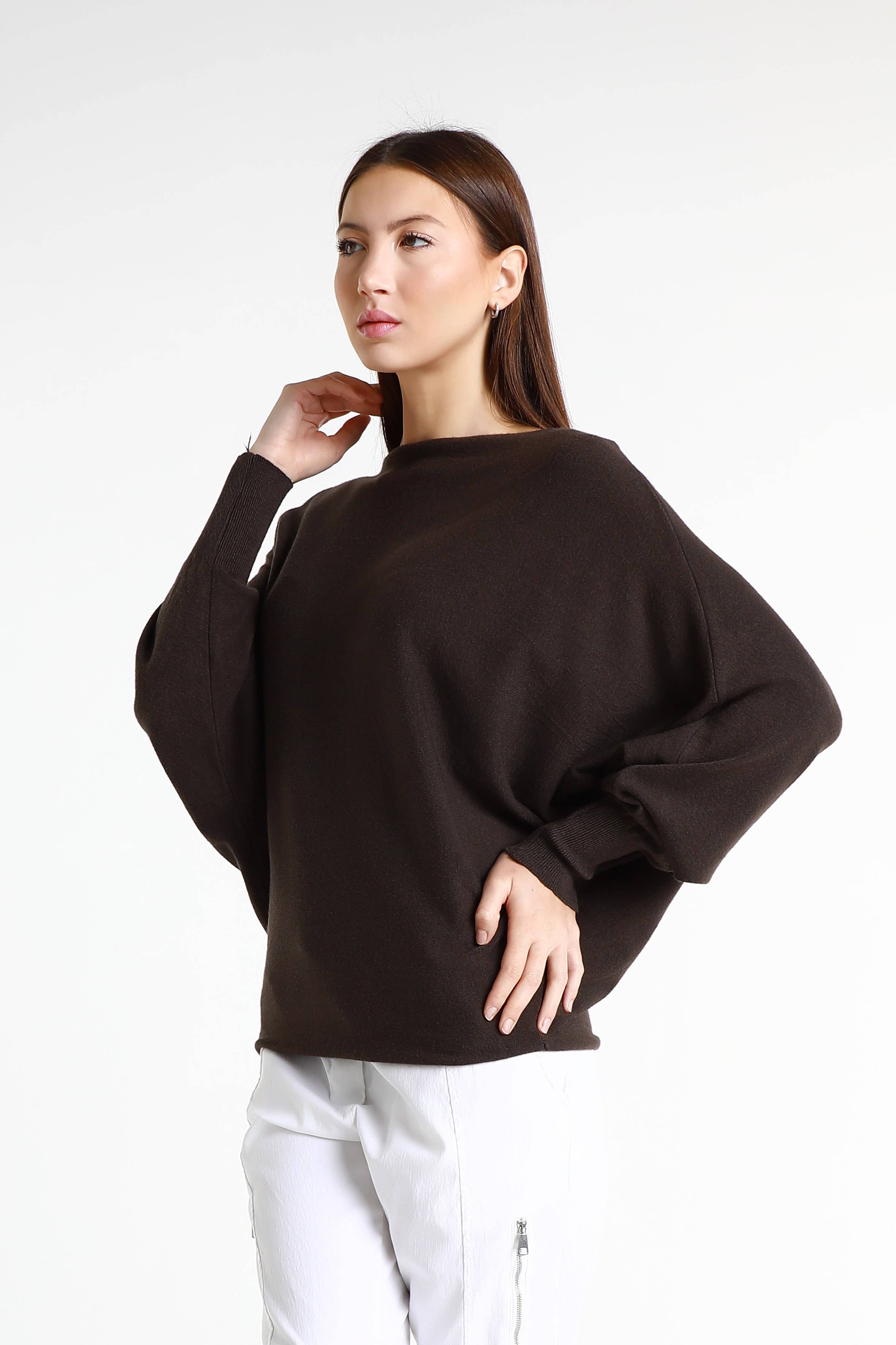 TINA Stephens Italy/Tees By Tina – Engroshandel Pullover - Dame – Mylah seriøst blød batwing sweater (BLS413)33
