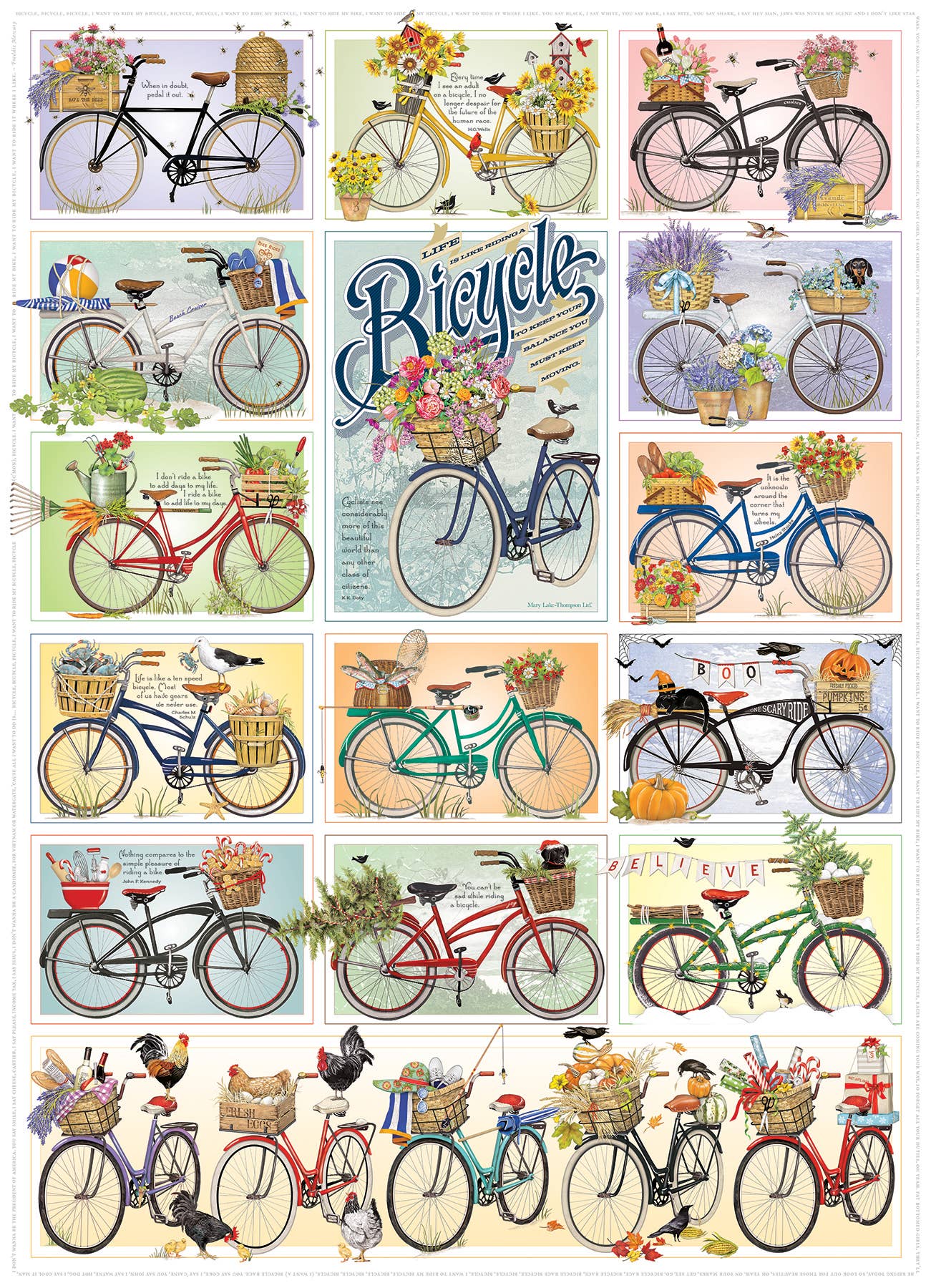 Outset Games and Cobble Hill Puzzles - Wholesale Puzzle - Adult - Bicycles 1000pc puzzle1