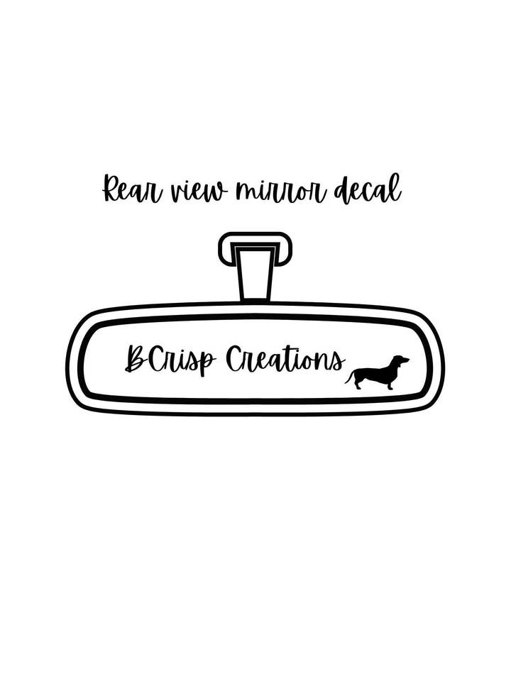 Dachshund Silhouette Vinyl Rearview Mirror Car Decal for wholesale by BCrisp Creations