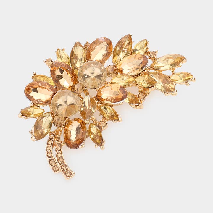 Sensibling Corp. - Wholesale Brooch - Glass Crystal Leaf Pin Brooch12