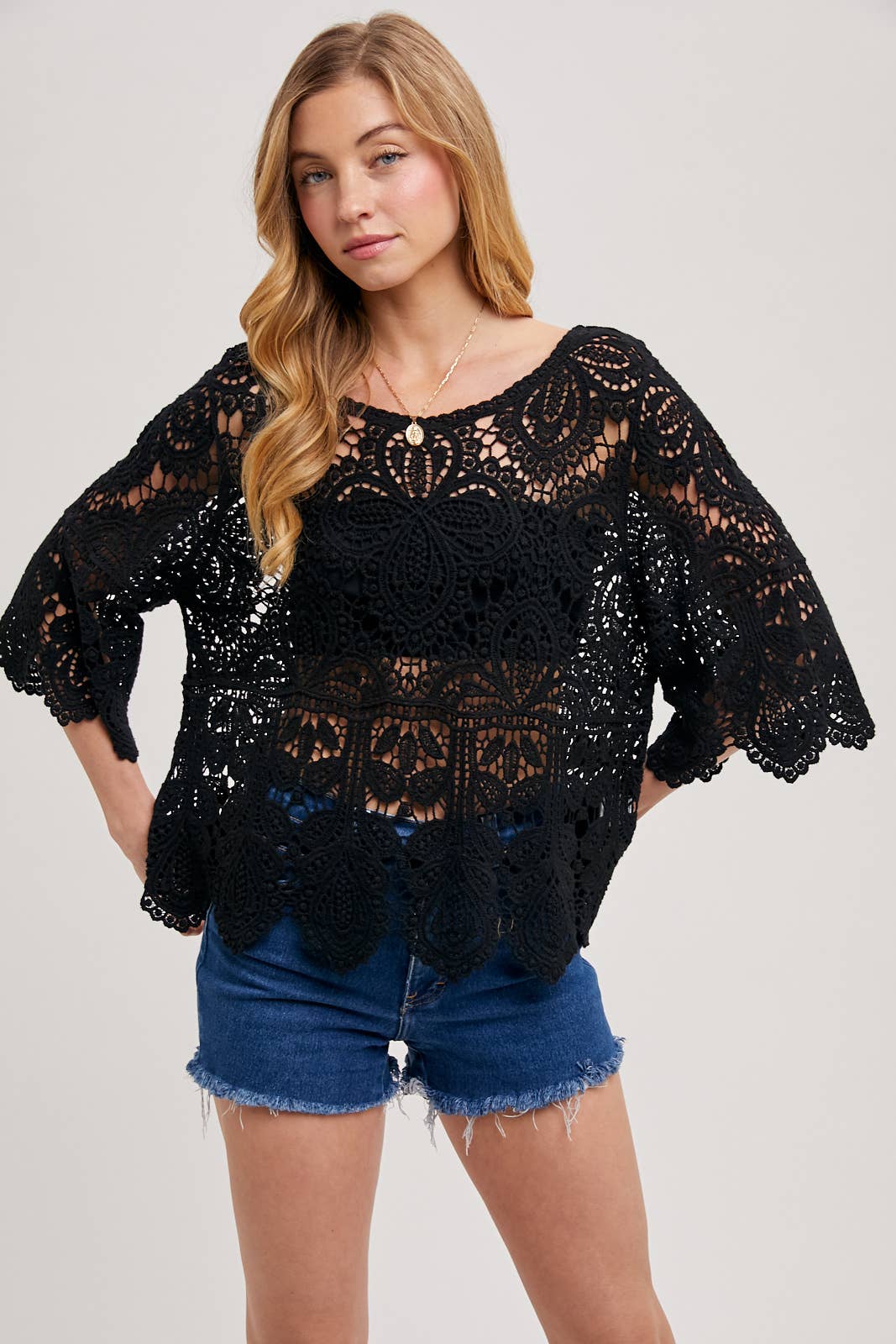 Bluivy - Wholesale Knit Top - Women's - CROCHET LACE TOP2