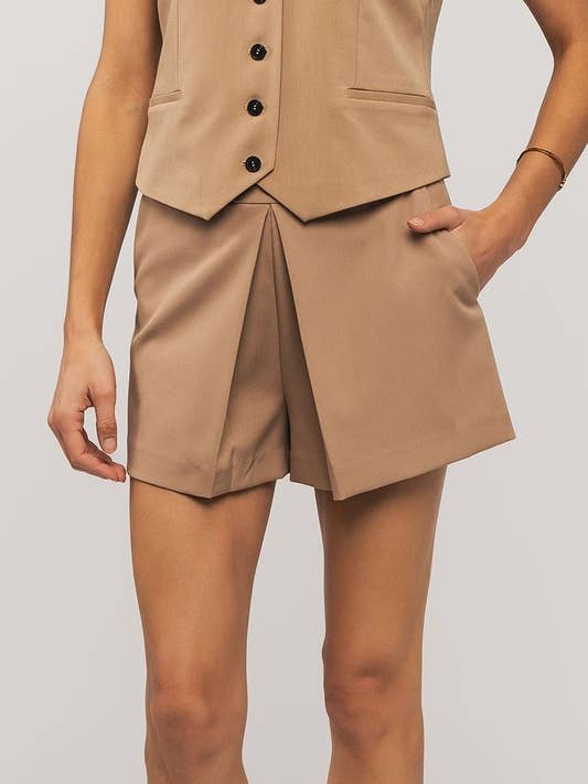 Urban Daizy - Wholesale Skort - Women's - Contemporary Front Pleat Mini Skort with Pockets