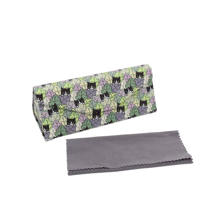 Real Sic – wholesale Eyewear cases & holders – Unisex – Cat Hide and Seek Print Glasses Case - Vegan Leather Magic Folding Hard Case3