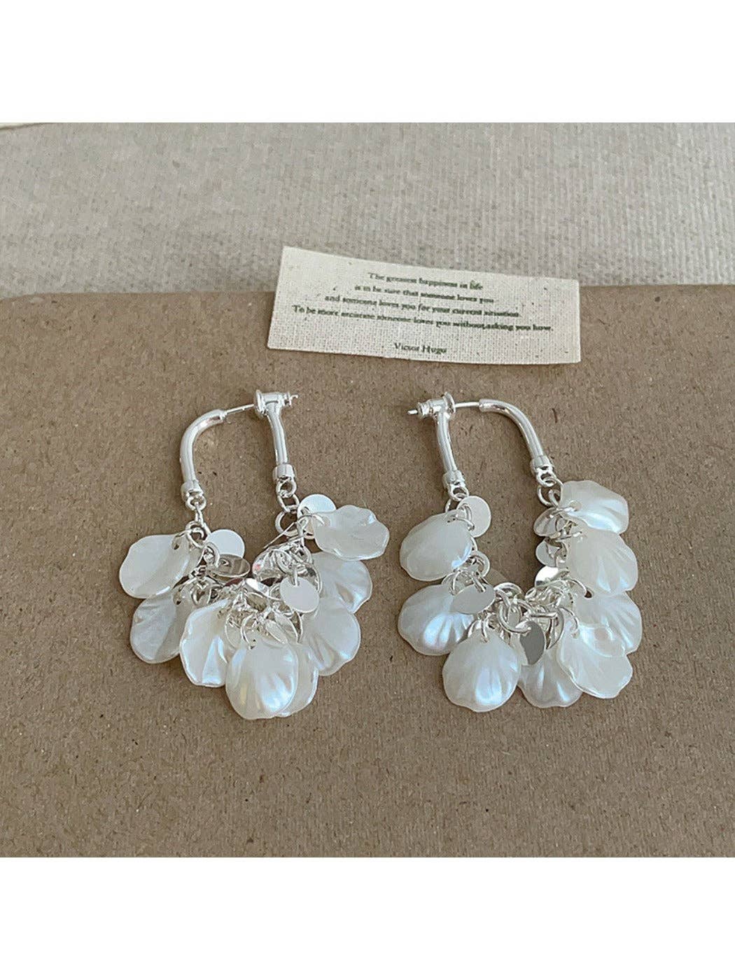 White Earwish - Shell Shaped Tassel Earrings for Women for wholesale on Faire3