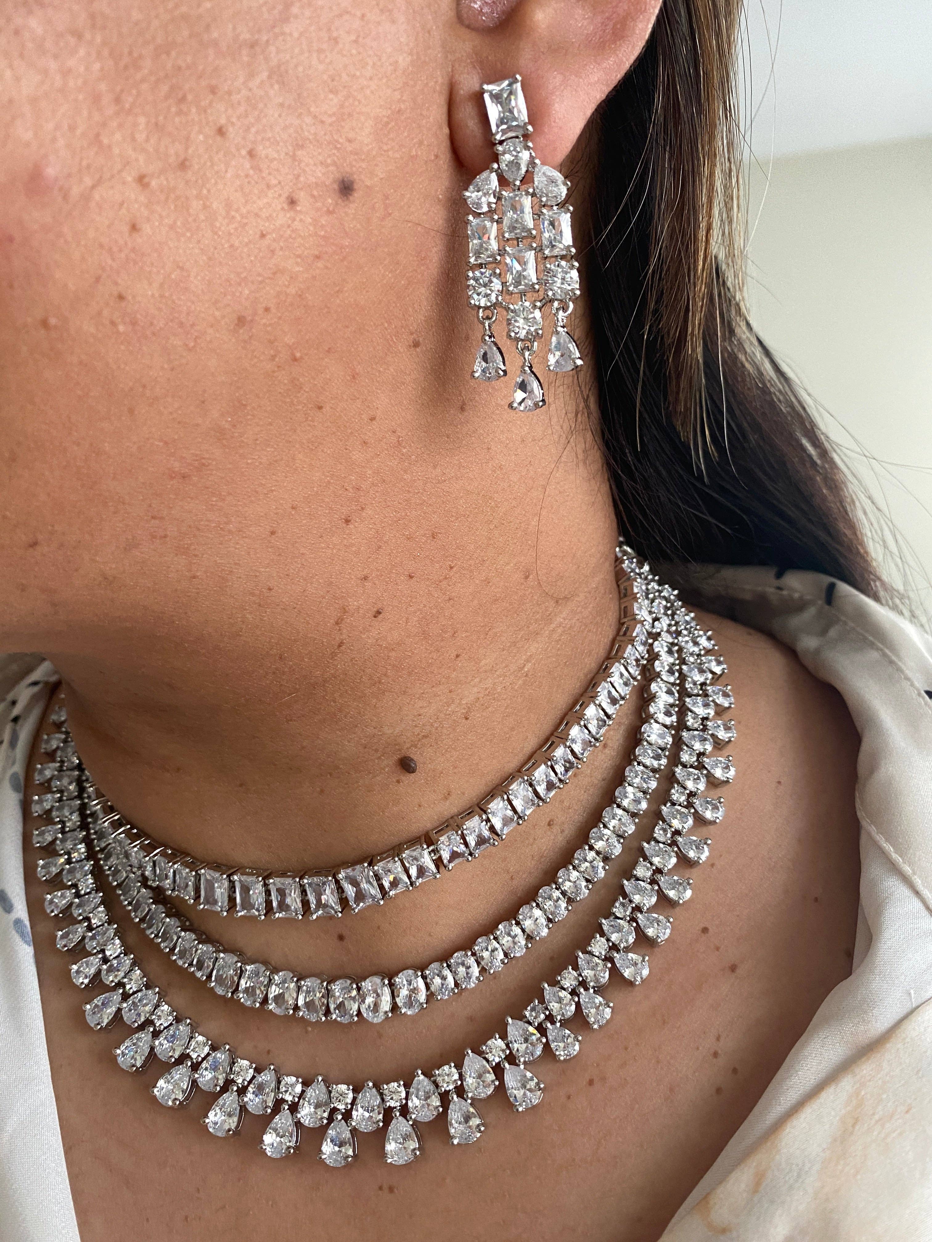 Vinnis Jewelry - Wholesale Jewelry Set - Majestic Cascade Bridal Necklace Set8