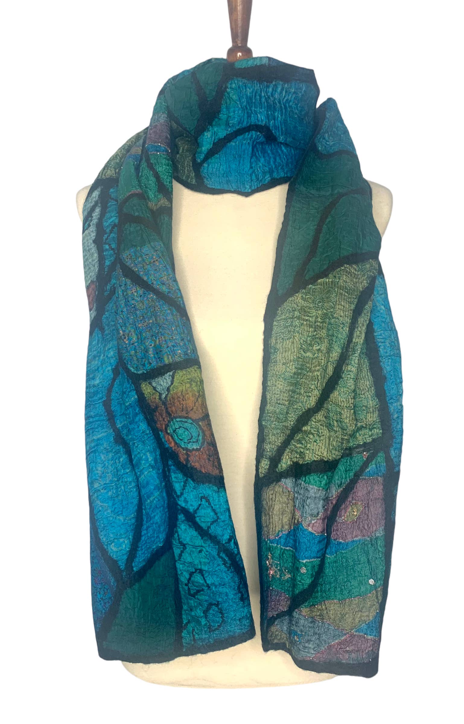 Pomegranate Moon – Großhandel Schal – Damen – Sari Patchwork - Blau1