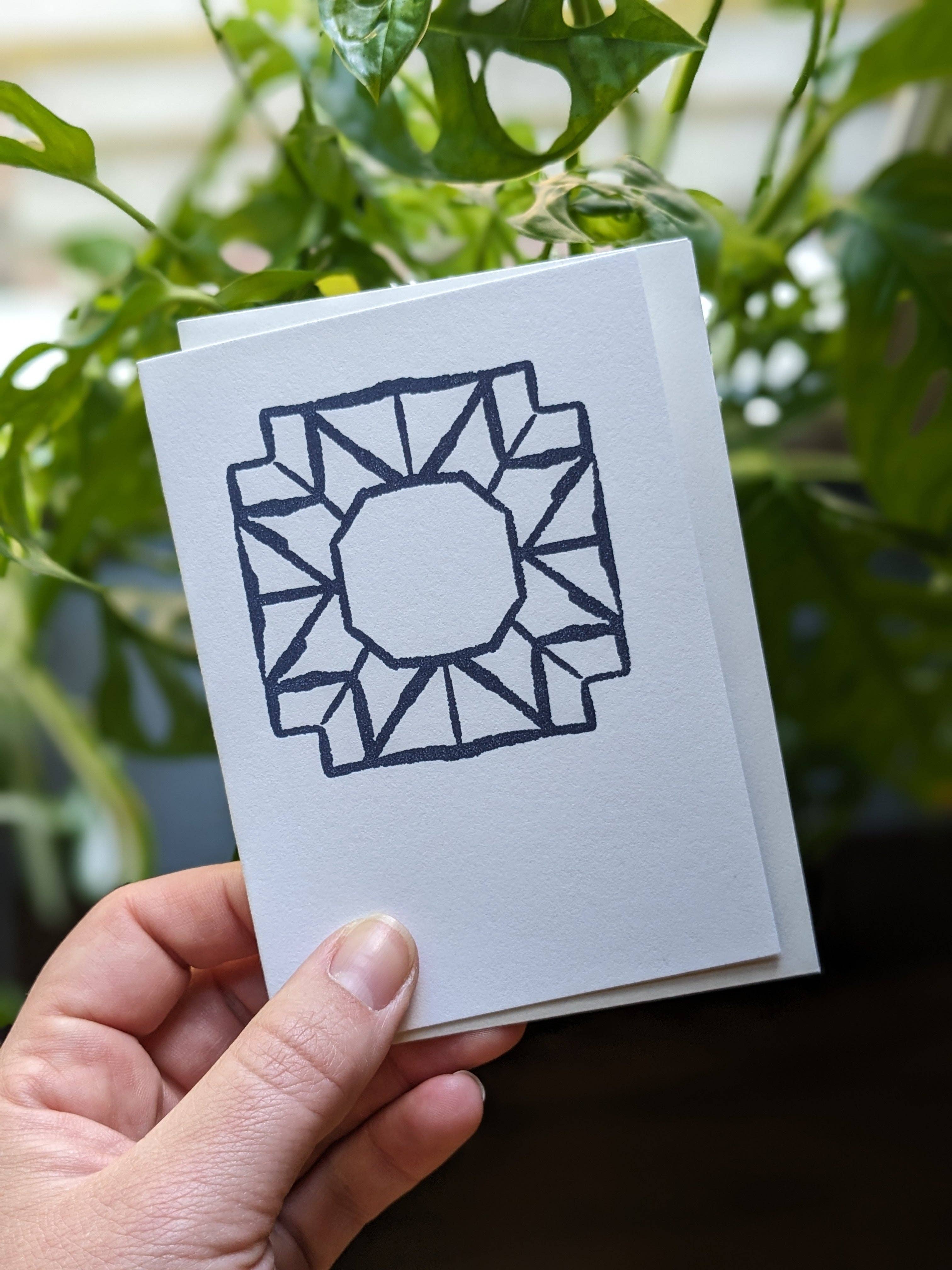 Beau Paper Co. - Wholesale Stationery/Notecard Set - Quilt Letterpress Coloring Cards – Set of 4 | A1 DIY Note Cards on Cotton Paper2