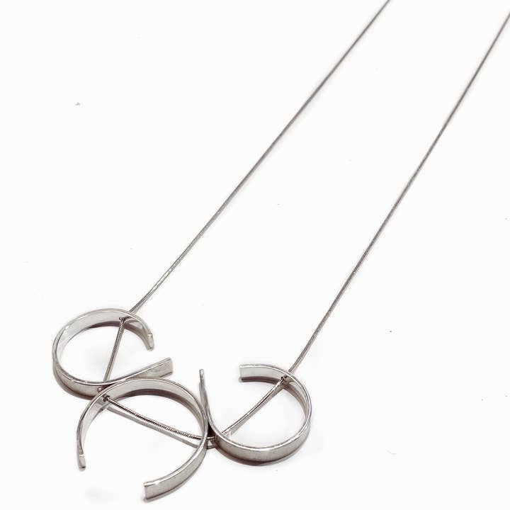 Lux Trio Opera Necklace, statement modern minimalist jewelry for wholesale by AW | MW