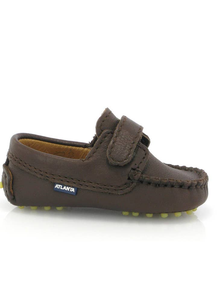 Babyrem Mocs - mörkbrun mjuk nappa för wholesale av Atlanta Mocassin