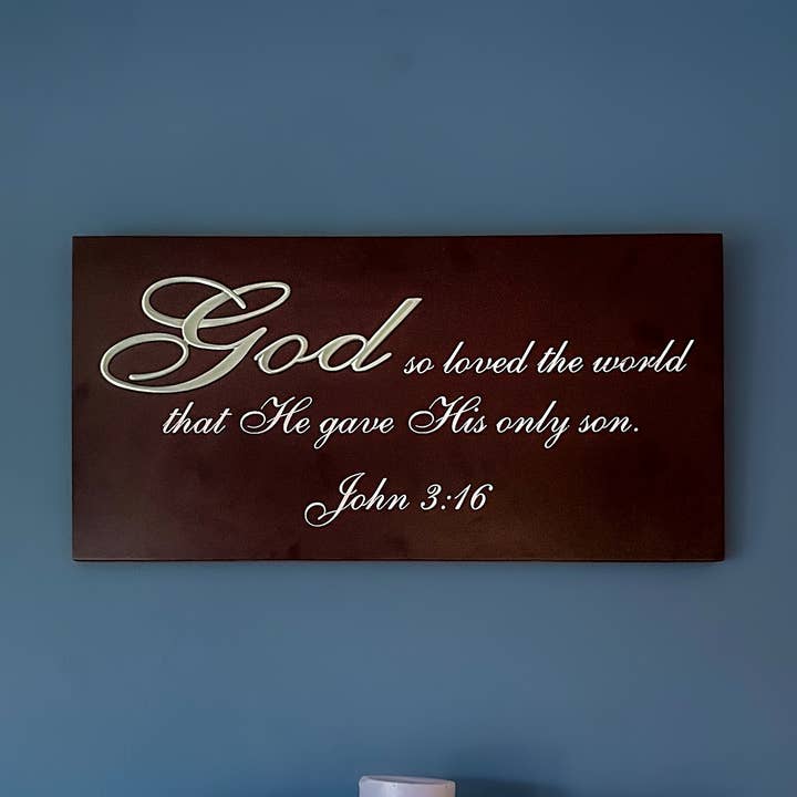 John 3:16 Placa de pared para venta al por mayor de Abbey + CA Gift