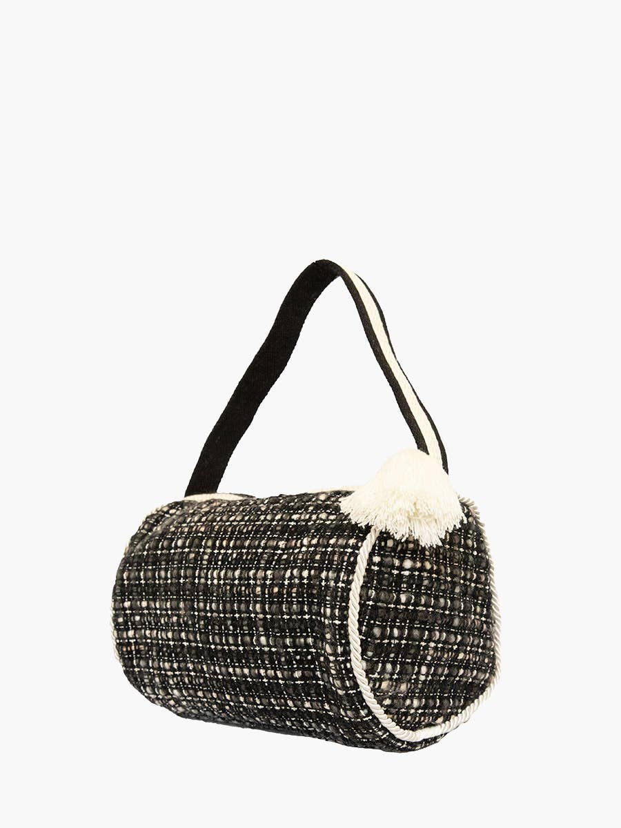 Black M2308 Booker Round Cotton Pouch/Bag w/ Striped Handle for wholesale on Faire