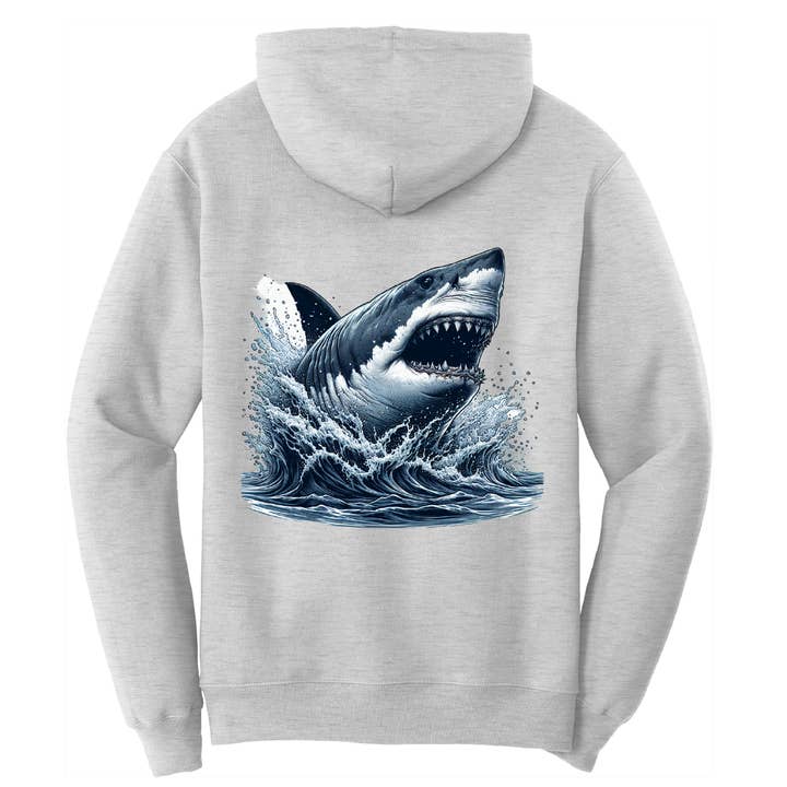 Cape Cod, MA Jaws, felpa in cotone da donna per la vendita all'ingrosso da parte di Saltwater Born